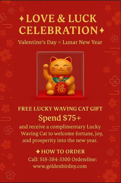 Promotional poster for Golden Bird Chinese Restaurant’s 